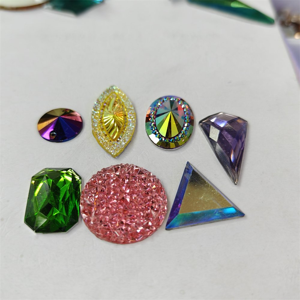 All-Shape Flatback Acrylic Rhinestones GEMS Sew-On Loose Rhinestones for Shoes Garments Bags Nail Art Clothes-Wholesale