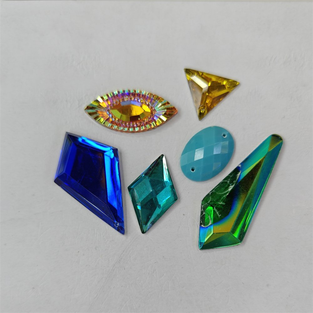 All-Shape Flatback Acrylic Rhinestones GEMS Sew-On Loose Rhinestones for Shoes Garments Bags Nail Art Clothes-Wholesale