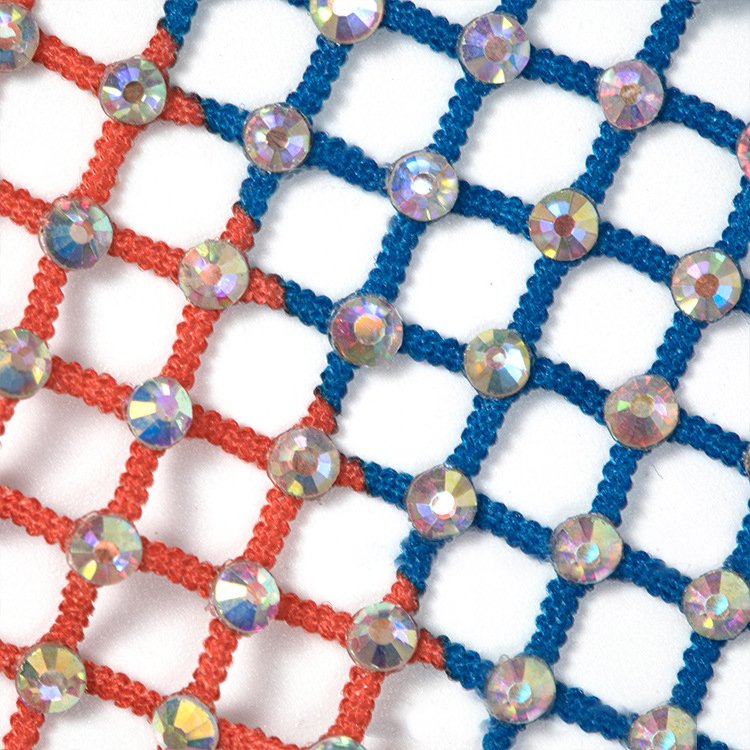 Ss10 Rainbow Shining Rhinestone Crystal Mesh Fabric Net Accessories Hotfix Stretch Rhinestones Fabric For Dress Bags