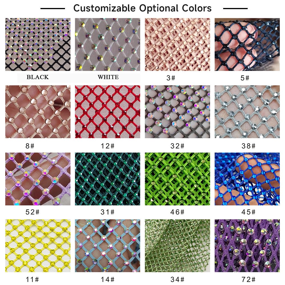 Ss10 Rainbow Shining Rhinestone Crystal Mesh Fabric Net Accessories Hotfix Stretch Rhinestones Fabric For Dress Bags