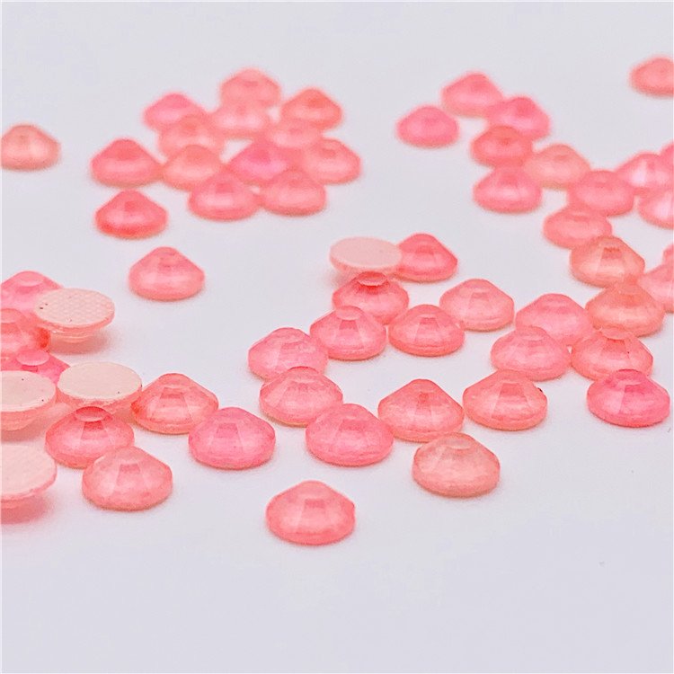 Factory Wholesale Hotfix Rhinestones Fluorescent Crystal Fluorescent Pink Glass Heart Vl Shoes K9 Glass Faceted Cabochon Hot-fix
