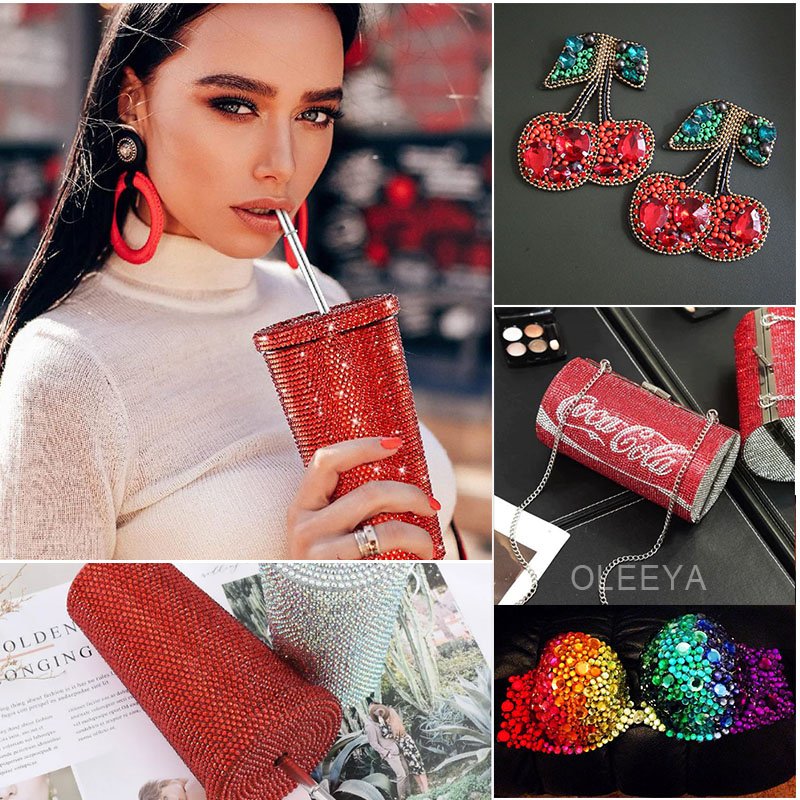 Oleeya High Quality New Color SS6- SS20 Crystal Rhinestones P121-P249 flat back Non Hotfix For Nailart DIY Tumbler