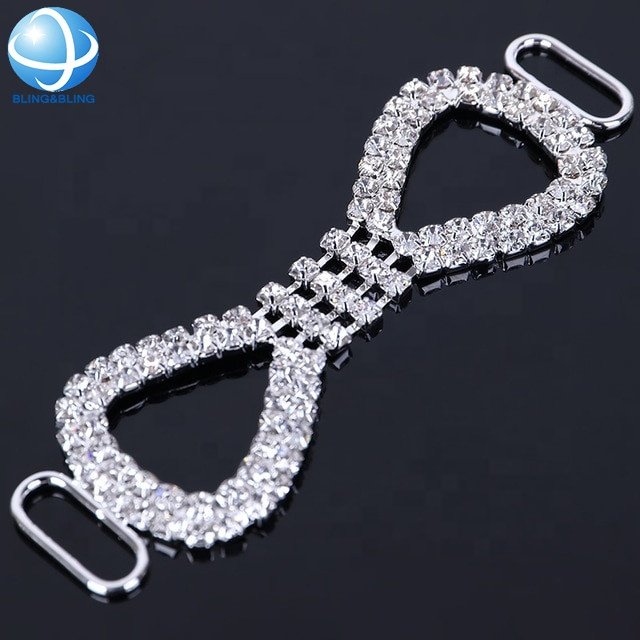 Good quality butterfly Rhinestone Bikini connector buckles for Sexy swimwear decorations