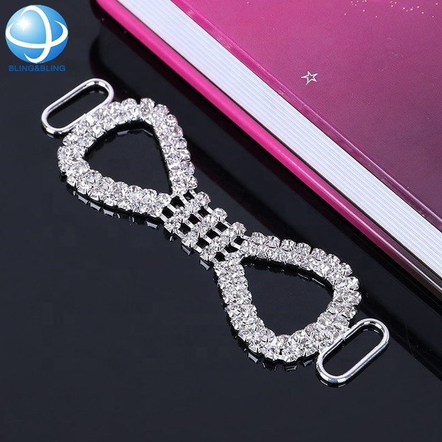 Good quality butterfly Rhinestone Bikini connector buckles for Sexy swimwear decorations