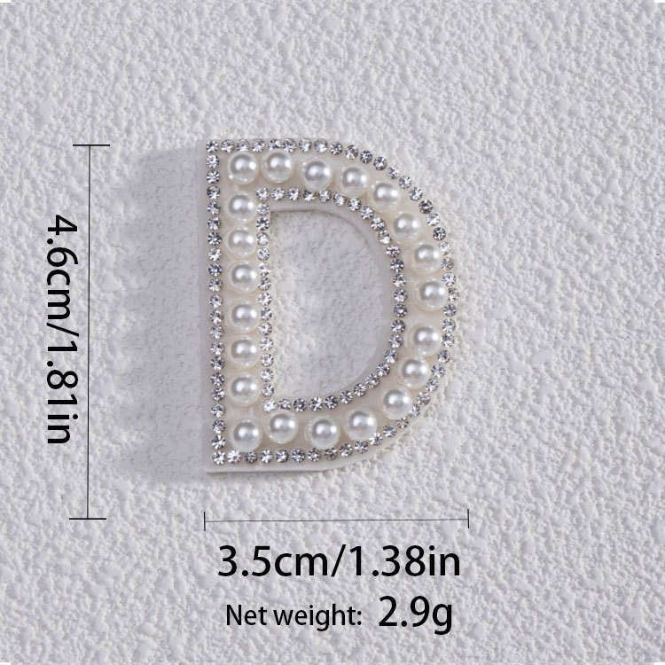 English Letters Pearl Rhinestone Patches for Clothes A-Z Alphabet Rhinestones Applique Sew On/Glue On Patches DIY Name