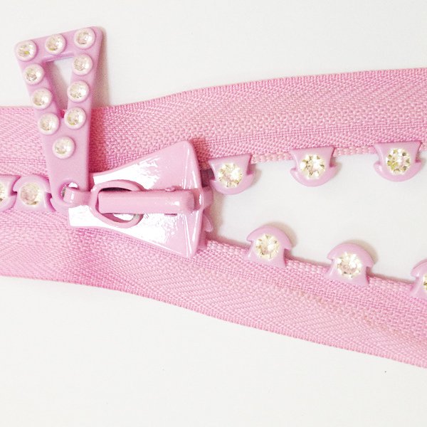NO 8 rhinestone diamond crystal zipper