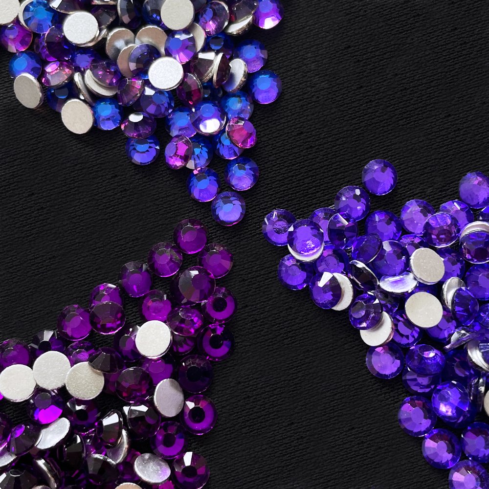 Yantuo SS20 SS30 purple violet Non-Hot Fix round glass Crystal Rhinestones Flatback rhinestones cristal Stone, for Nail Art