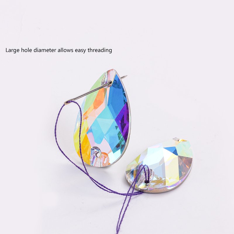 Factory Drop Shape Crystal Flatback Sew On Rhinestone For Garment Shoes Bag Decoration