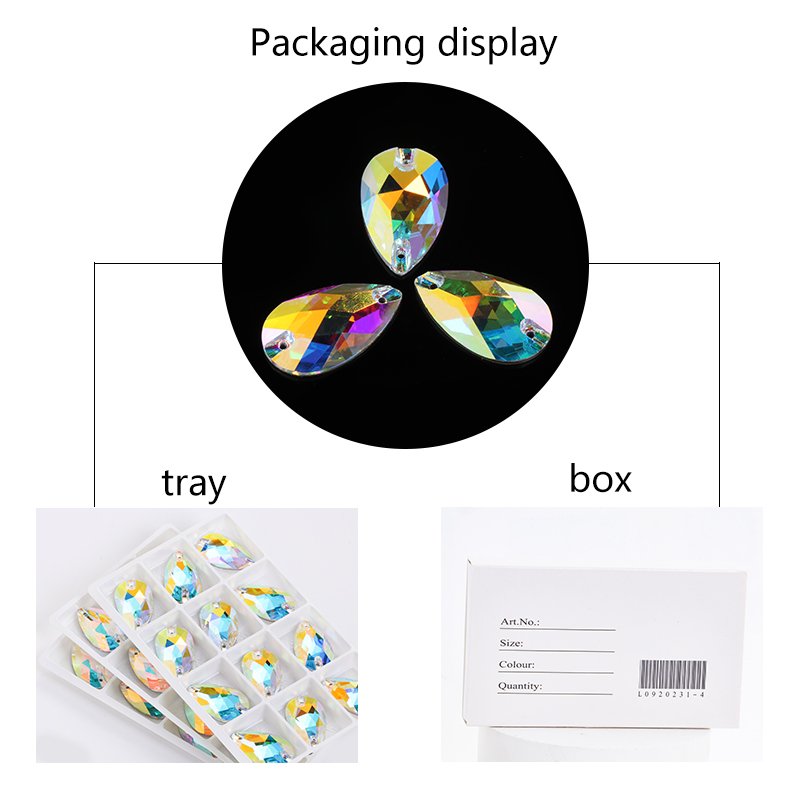 Factory Drop Shape Crystal Flatback Sew On Rhinestone For Garment Shoes Bag Decoration