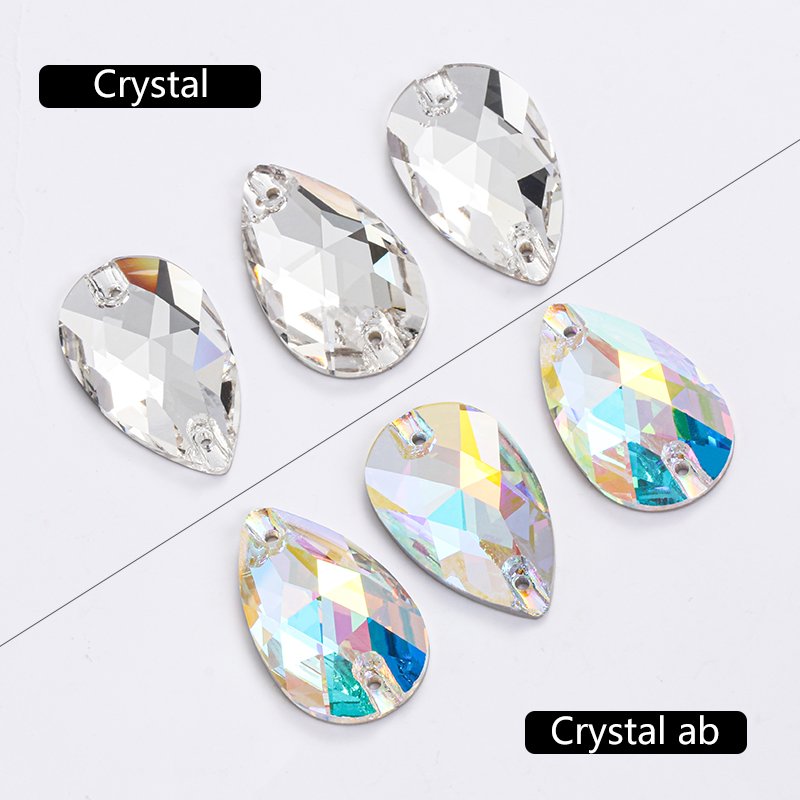 Factory Drop Shape Crystal Flatback Sew On Rhinestone For Garment Shoes Bag Decoration