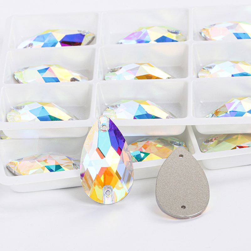 Factory Drop Shape Crystal Flatback Sew On Rhinestone For Garment Shoes Bag Decoration