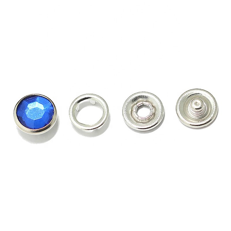 10MM Fashion Metal Acrylic Crystal Rhinestone Diamond Ring Prong Fastener Snap Button For Kids Wear