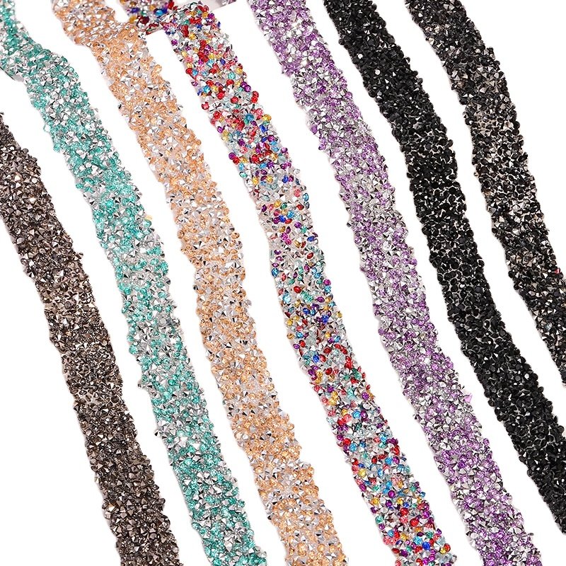 AW Non hotfix Resin high quality rhinestone trim sticker DIY gem stone pendant necklace crystal Garment accessories