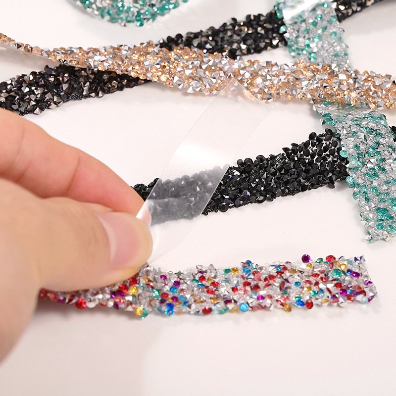 AW Non hotfix Resin high quality rhinestone trim sticker DIY gem stone pendant necklace crystal Garment accessories