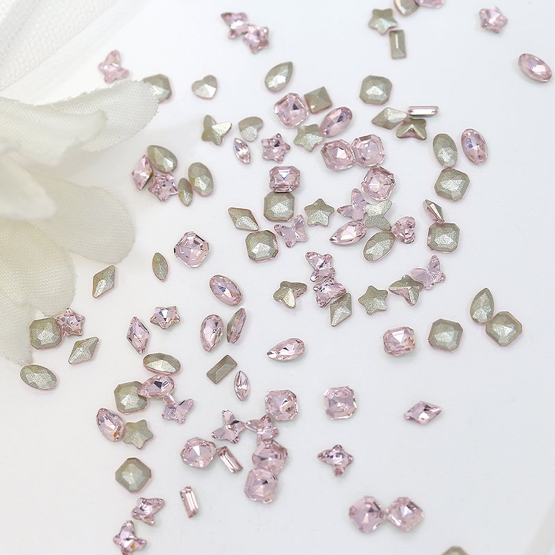 50pcs/Bag Mixed Shape Rhinestones Nail Charms Multi Color Crystal Glass Diamond Nail Art Decoration
