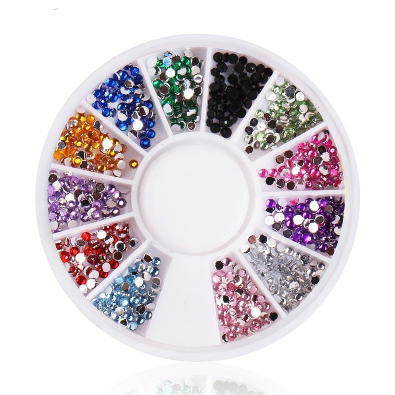 12 Grid Flatback Nail Art Rhinestones Crystal Nail Art Gemstones For Making Accessories Shoes Clothes Makeup Bags Decoration