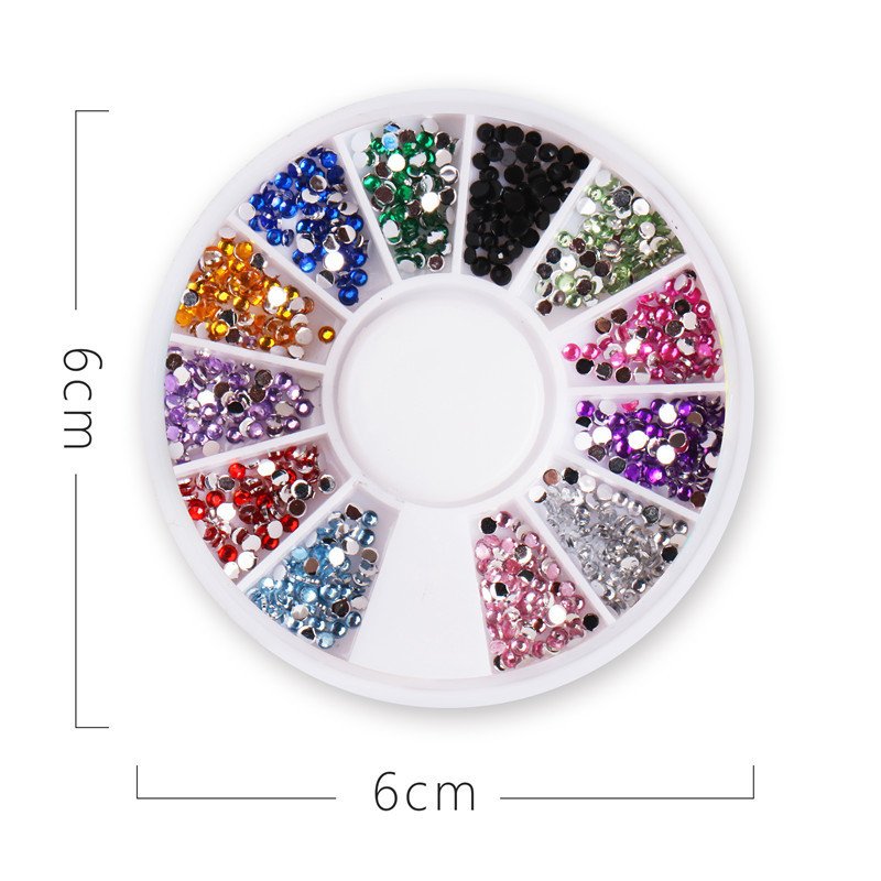 12 Grid Flatback Nail Art Rhinestones Crystal Nail Art Gemstones For Making Accessories Shoes Clothes Makeup Bags Decoration