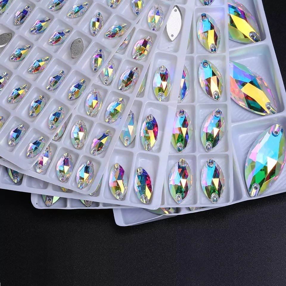 Horse Eye Sew On Rhinestone Glass Appliques Rhinestone For Garment Accessory Diy