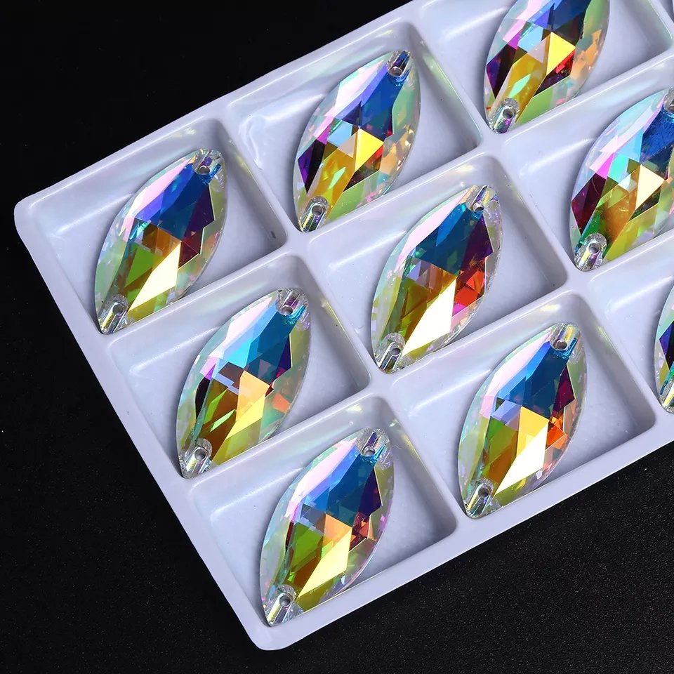 Horse Eye Sew On Rhinestone Glass Appliques Rhinestone For Garment Accessory Diy