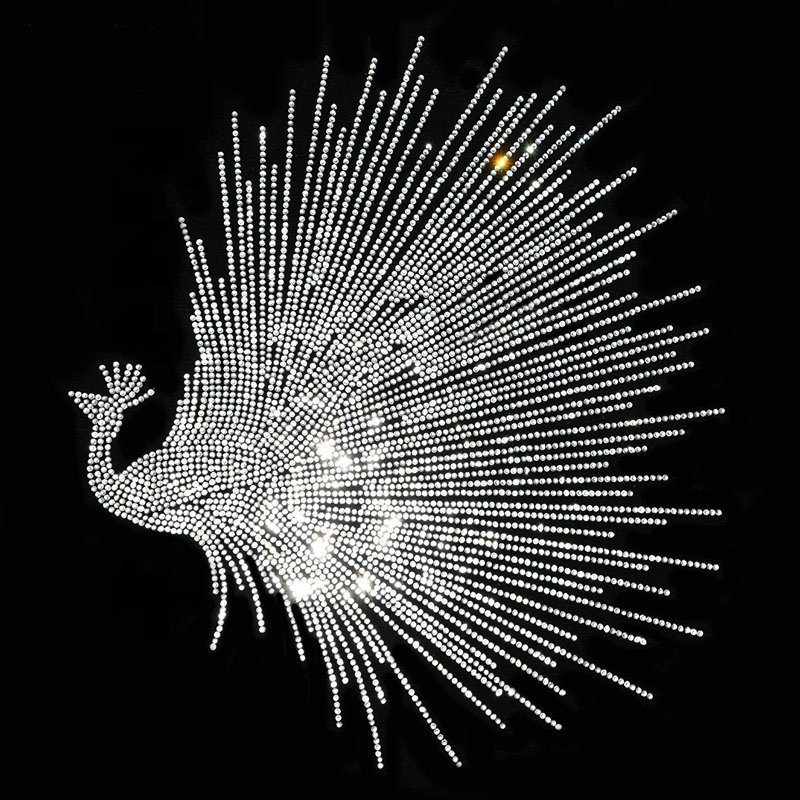 Custom Logo Bling Rabbit Hot Fix Rhinestone Transfer Motif Strass Iron On Hotfix Rhinestone Transfer Design For T shirts