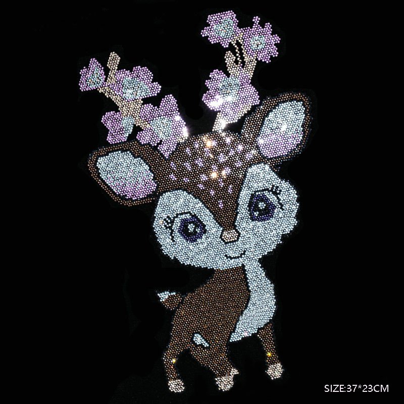 Custom Logo Bling Rabbit Hot Fix Rhinestone Transfer Motif Strass Iron On Hotfix Rhinestone Transfer Design For T shirts