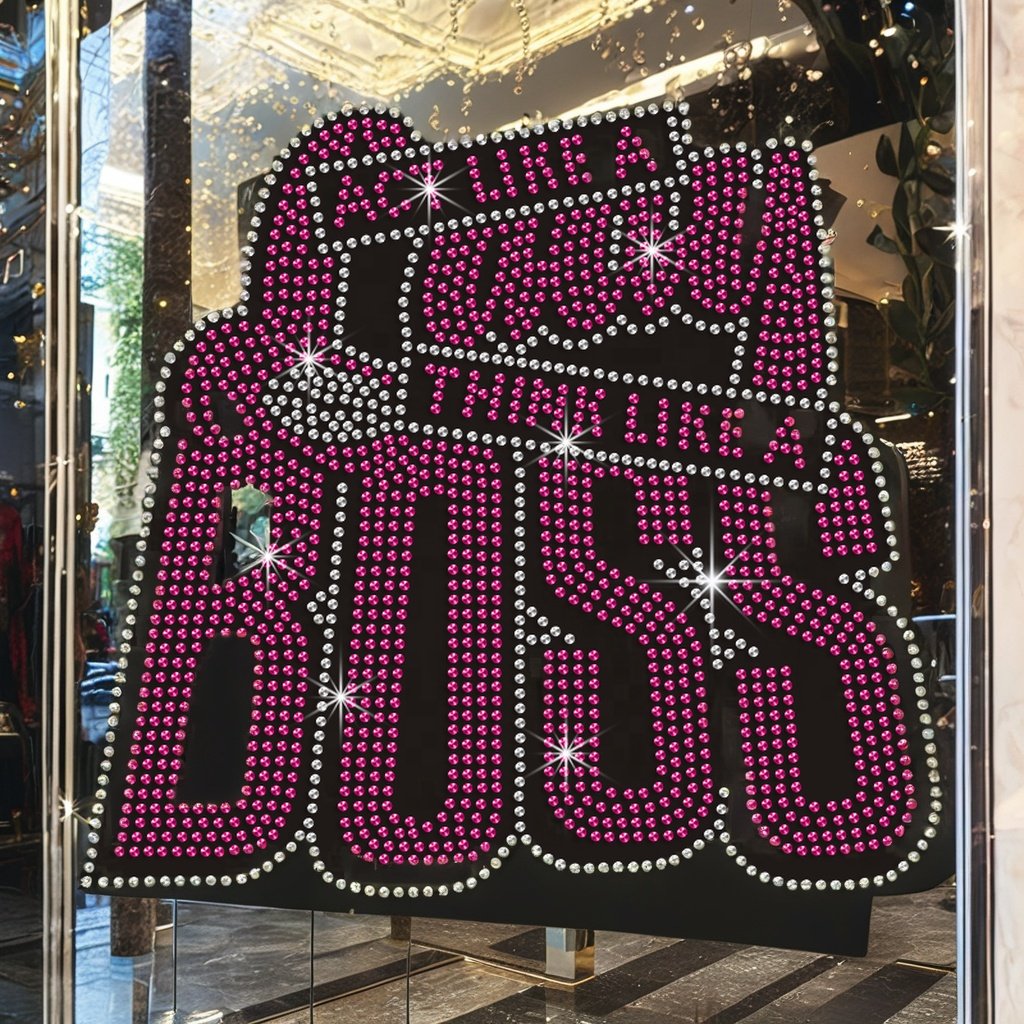 Custom Wholesale Bling Rhinestones Transfer Flatback Glass Crystal Shiny Hope Love Faith Rhinestone Motif for Cotton T-Shirt