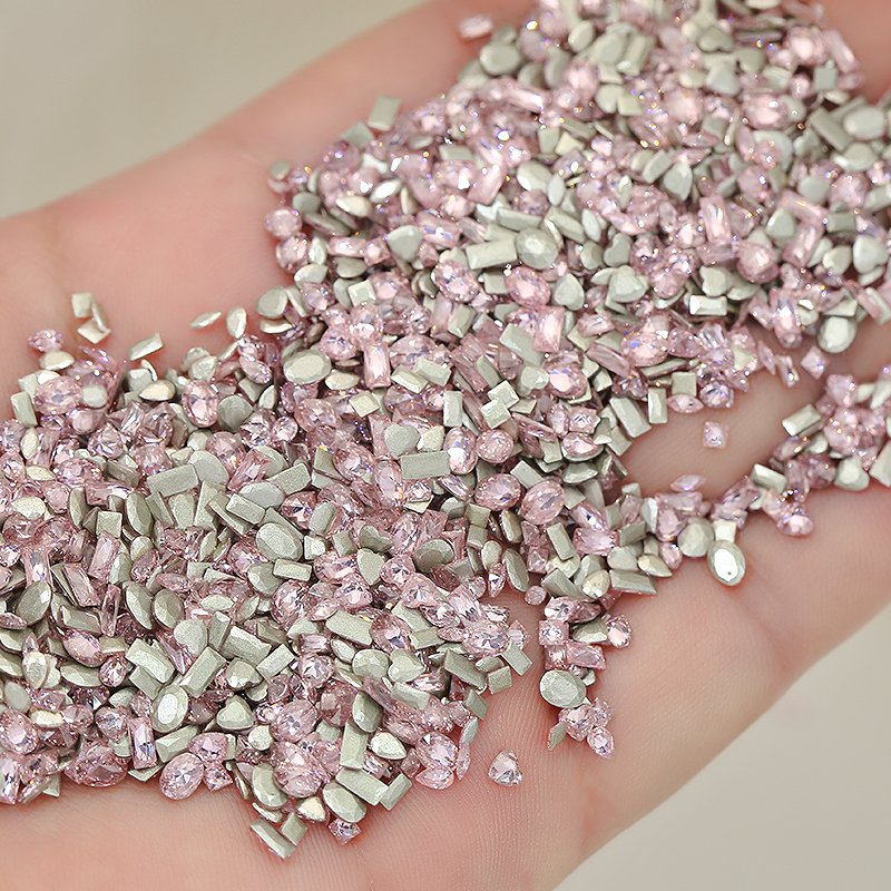 Luxury Pink Nail Rhinestone Mini Zircon Design Diy Glitter Shimmer Crystal Diamond Nail Art Charms