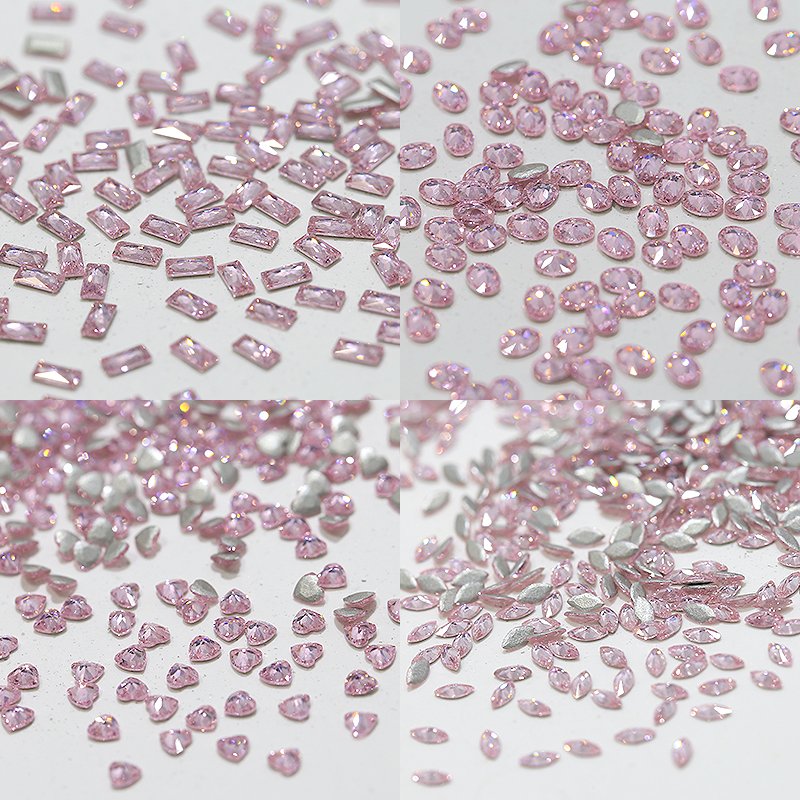 Luxury Pink Nail Rhinestone Mini Zircon Design Diy Glitter Shimmer Crystal Diamond Nail Art Charms