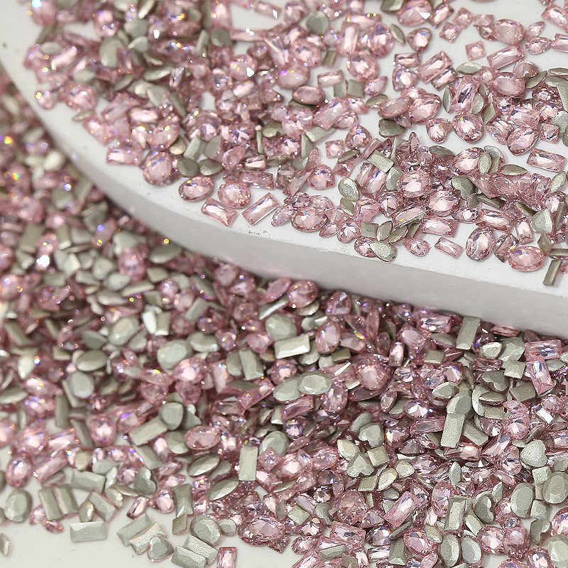 Luxury Pink Nail Rhinestone Mini Zircon Design Diy Glitter Shimmer Crystal Diamond Nail Art Charms