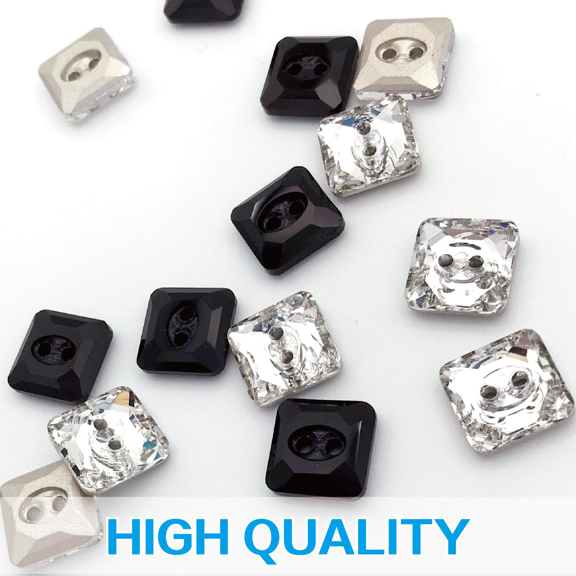 10mm two holes rhinestone crystal square buttons for shirt for sweater