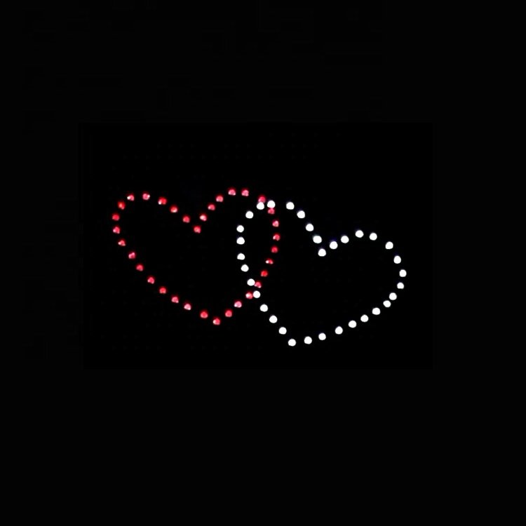 Wholesale Customized Hot Fix Crystal Templates Red Heart Rhinestone Template Iron On Transfer Motif For Shirt