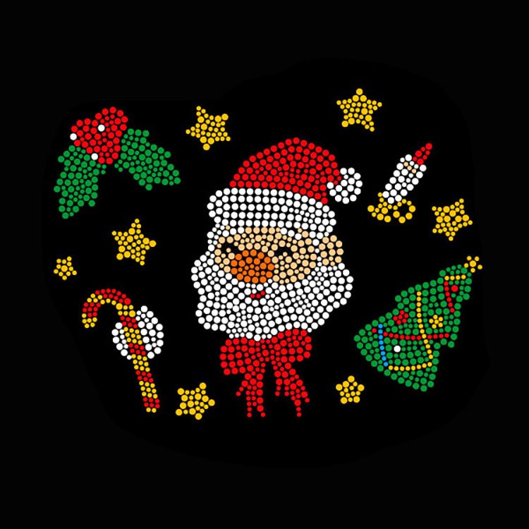 beautiful Holiday Rhinestone Designs Merry Christmas Rhinestone Transfer Wholesale for shirts and hoodies