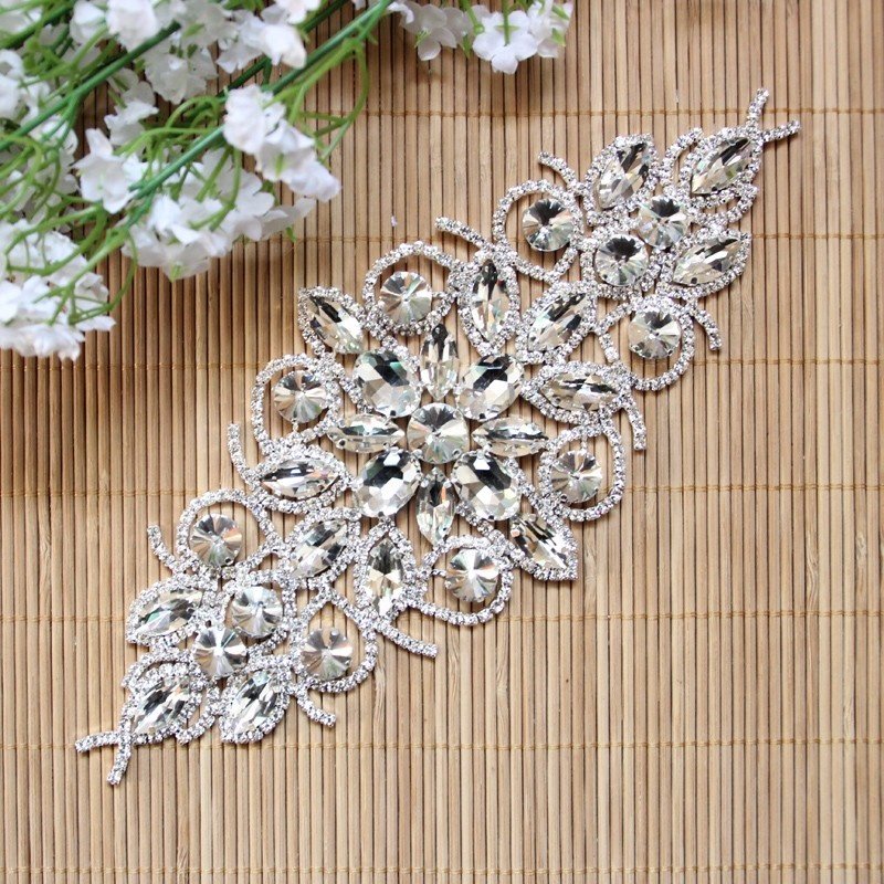 Hot Sale Favor AB Rhinestone Wedding Dress Crystal Belt Trim Appliques
