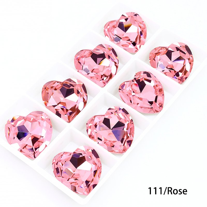 Heart crystal rhinestone beads Big size Point Back K9 crystal Fancy stone High Quality loose crystal beads For Jewelry making
