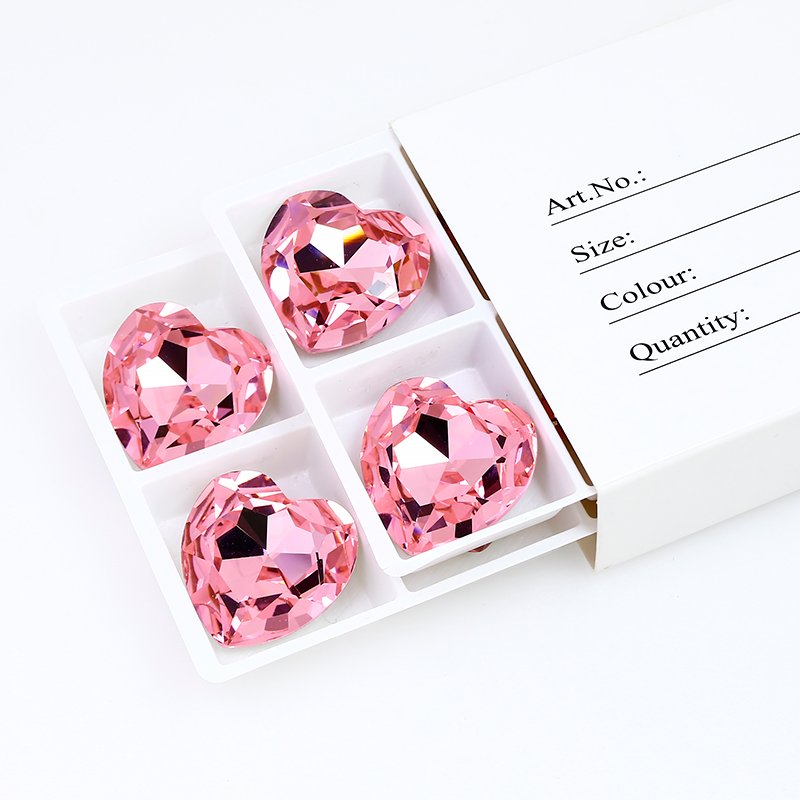 Heart crystal rhinestone beads Big size Point Back K9 crystal Fancy stone High Quality loose crystal beads For Jewelry making