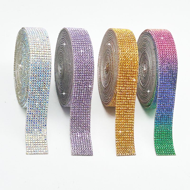DIY Decorative Self-Adhesive Stickers Clear Rhinestone Hot Sale Gold Hot Melt Adhesive Rhinestone Stickers