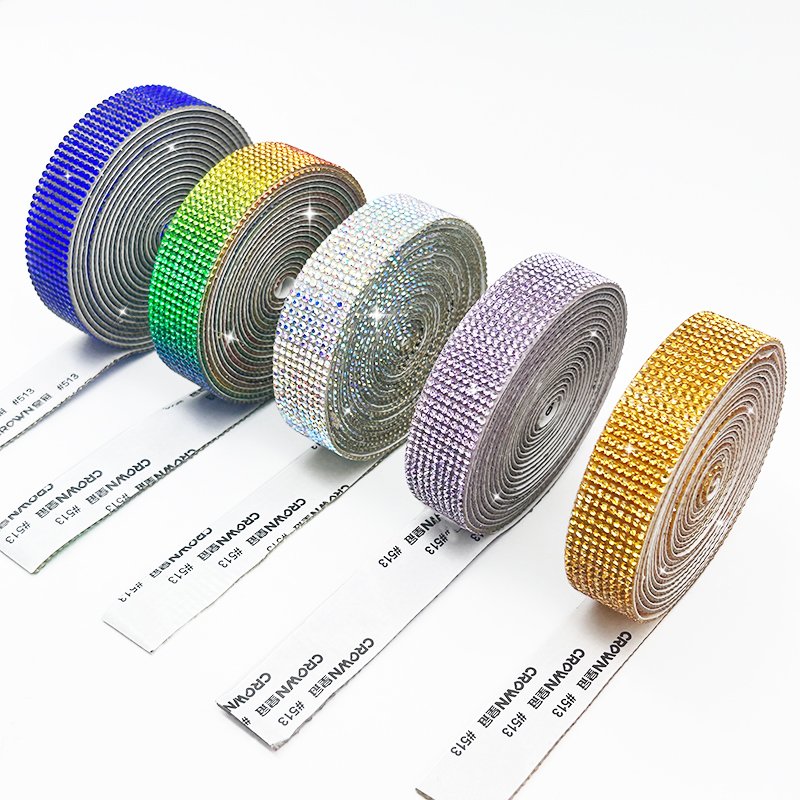 DIY Decorative Self-Adhesive Stickers Clear Rhinestone Hot Sale Gold Hot Melt Adhesive Rhinestone Stickers