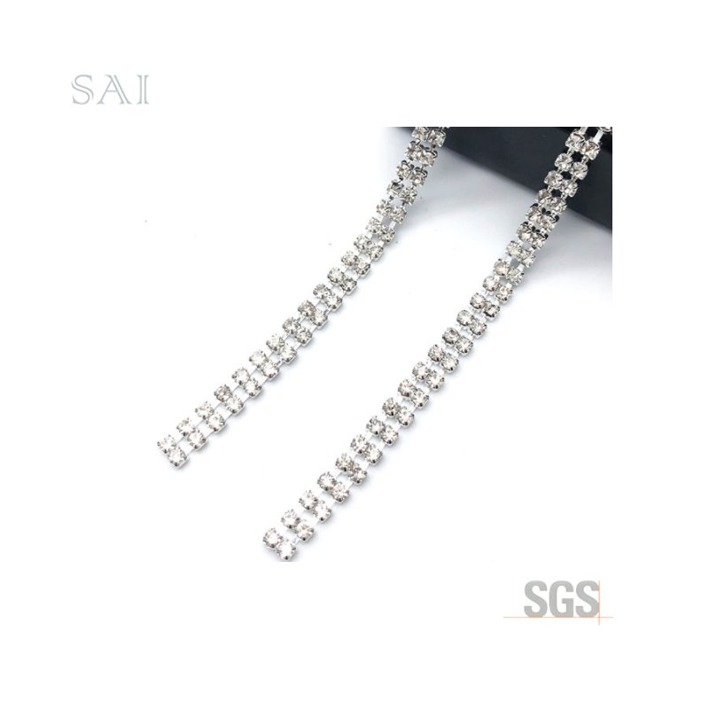 Chain Style Rhinestone Hot Sale New Crystal Green Bag and Shoes for Wedding Horse Shoes Decor Pearl Flat Shoes Bride Chain Shape