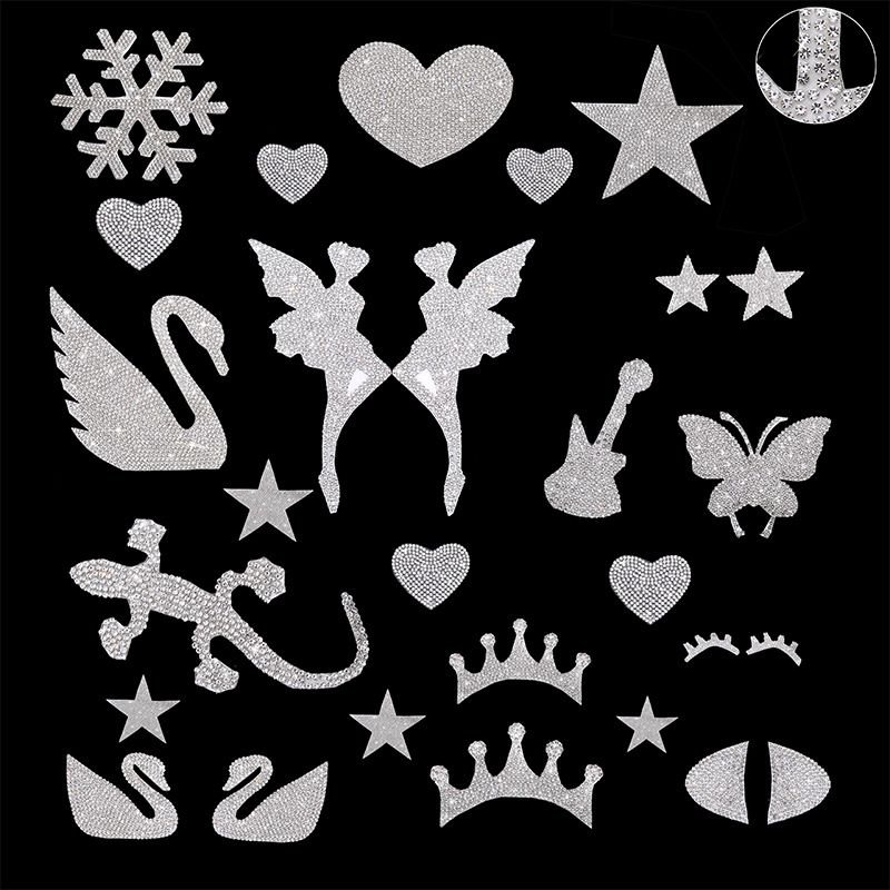 Wholesale Custom Your Own Rhinestone Designs Low Minimum Multi Color Rhinestone Transfers For Hoodies Tank Tops T Shirts Hat