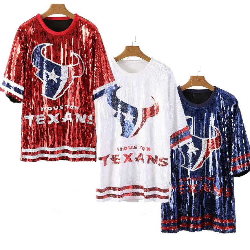 New Fashion houston texans birthday party supplies texans rhinestone top crewneck dress