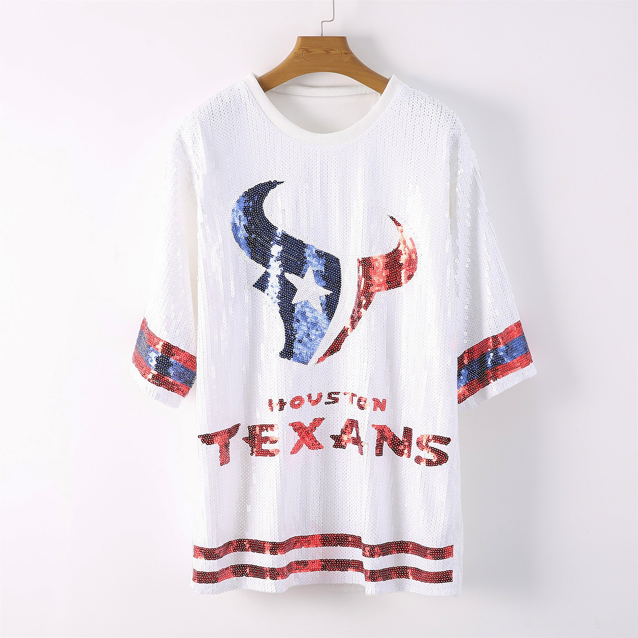 New Fashion houston texans birthday party supplies texans rhinestone top crewneck dress
