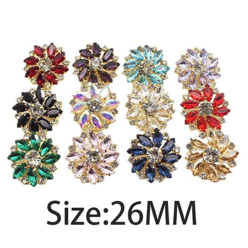 SINRONG button gold bottom horse eye rhinestone for use DIY Accessories Sewing Buckle Sustainable Glass Material