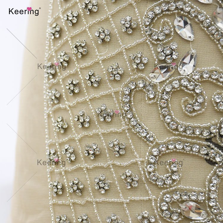 WDP-395 Keering Fashion Designer 10 Color 2022 Girls Custom Crystal Glass Rhinestone Applique Black Bodicce For Dresses