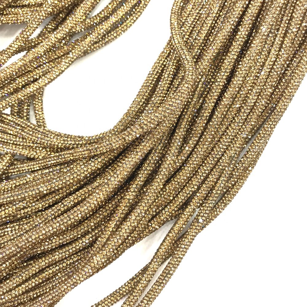 S582 High quality bling rhinestone hoodie strings stretchy crystal rope accessories