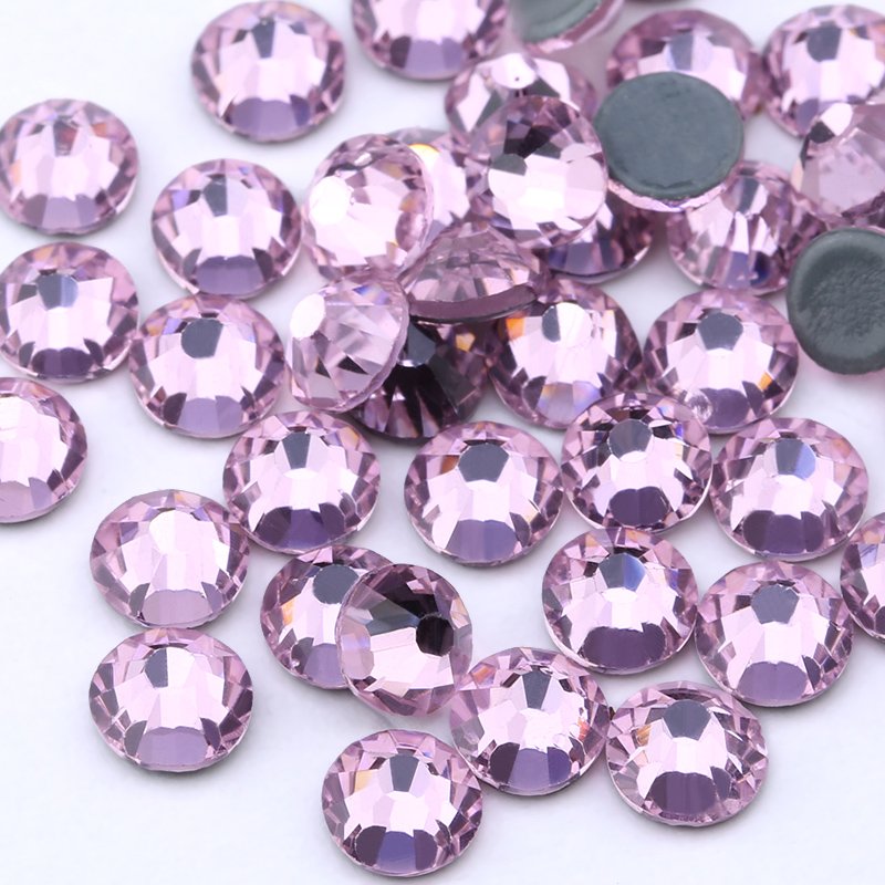 Wholesale Bulk Packing Rose Multi Sizes Glass Rhinestone Strass Gem Stones Iron On Crystal Hot Fix Rhinestones