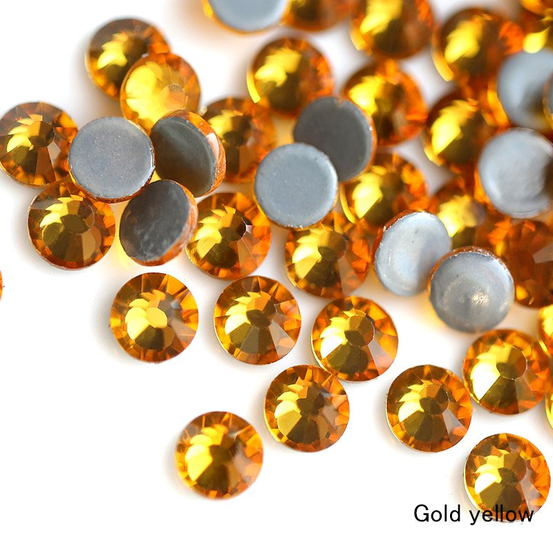Wholesale Bulk Packing Rose Multi Sizes Glass Rhinestone Strass Gem Stones Iron On Crystal Hot Fix Rhinestones