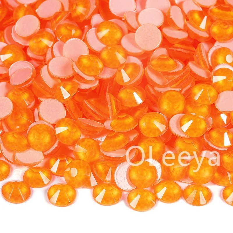 OLeeya Wholesale Rhinestones Bulk Coffee Neon Fluorescence Crystals Flat Back Non Hot Fix Rhinestones For Accessories