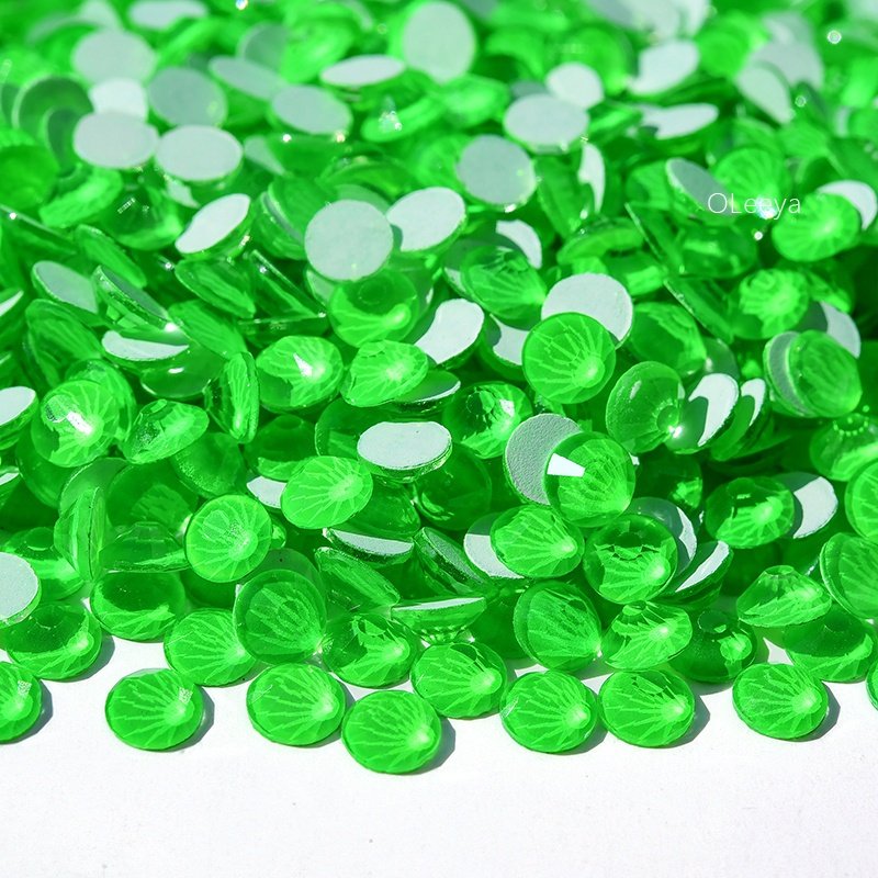 OLeeya Wholesale Rhinestones Bulk Coffee Neon Fluorescence Crystals Flat Back Non Hot Fix Rhinestones For Accessories