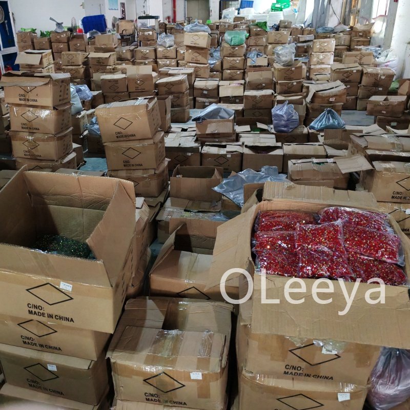 OLeeya Wholesale Rhinestones Bulk Coffee Neon Fluorescence Crystals Flat Back Non Hot Fix Rhinestones For Accessories