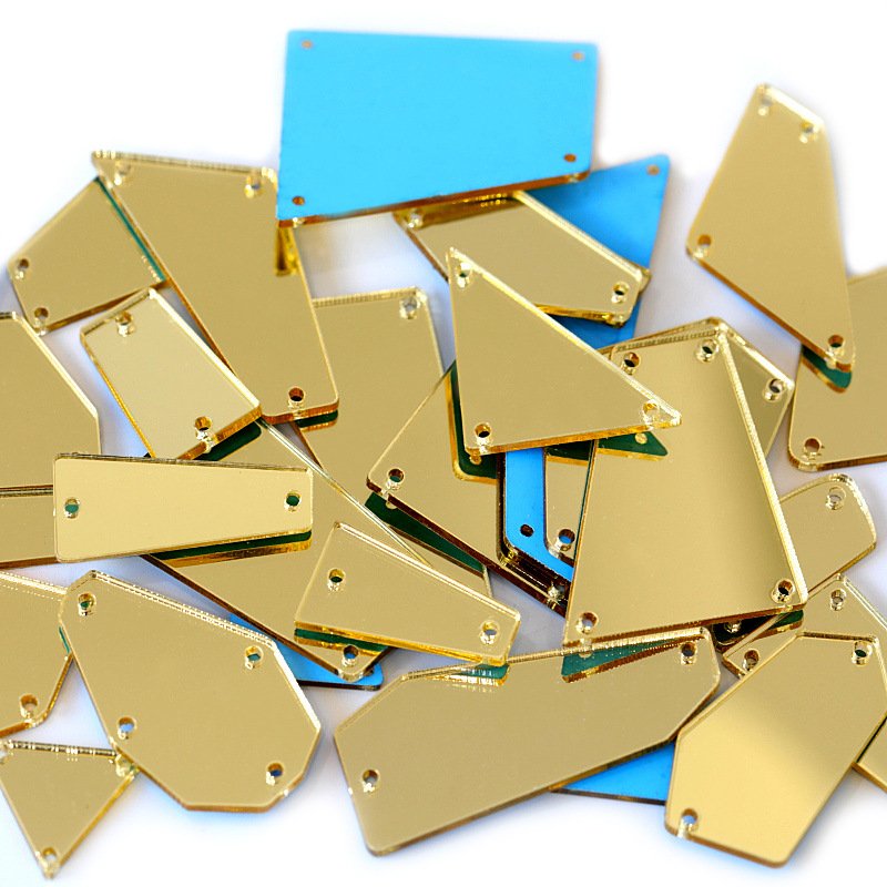 Applique Sewing Rhinestones Resin Acrylic Mirror Sew On Stones For Clothing Decoration
